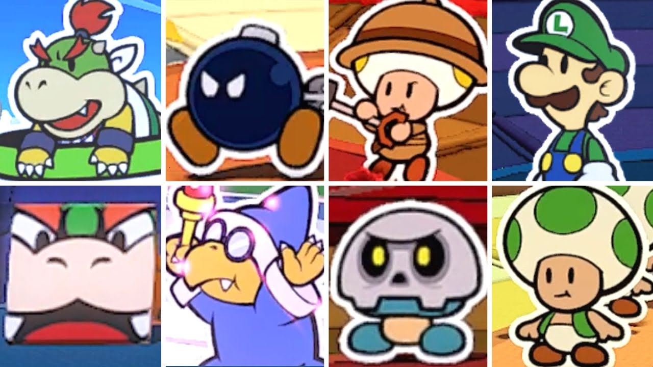 Paper Mario The Origami King - All Partners in Battle + Secret Partners