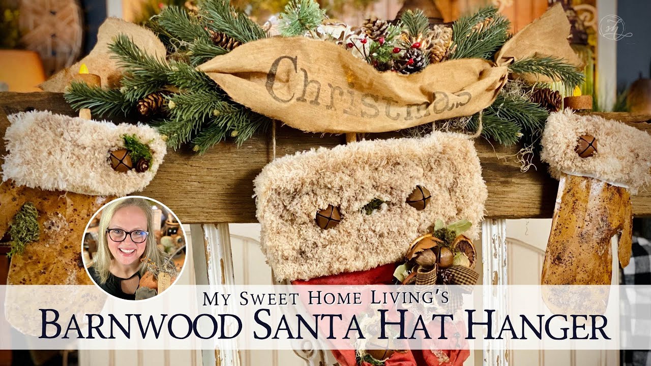 DIY Primitive Barn Wood Santa Hanger