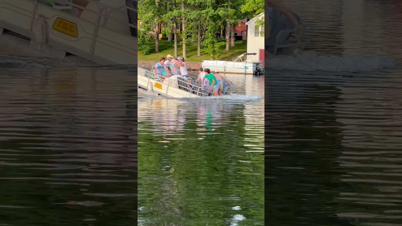 Pontoon almost gets sunk#shorts