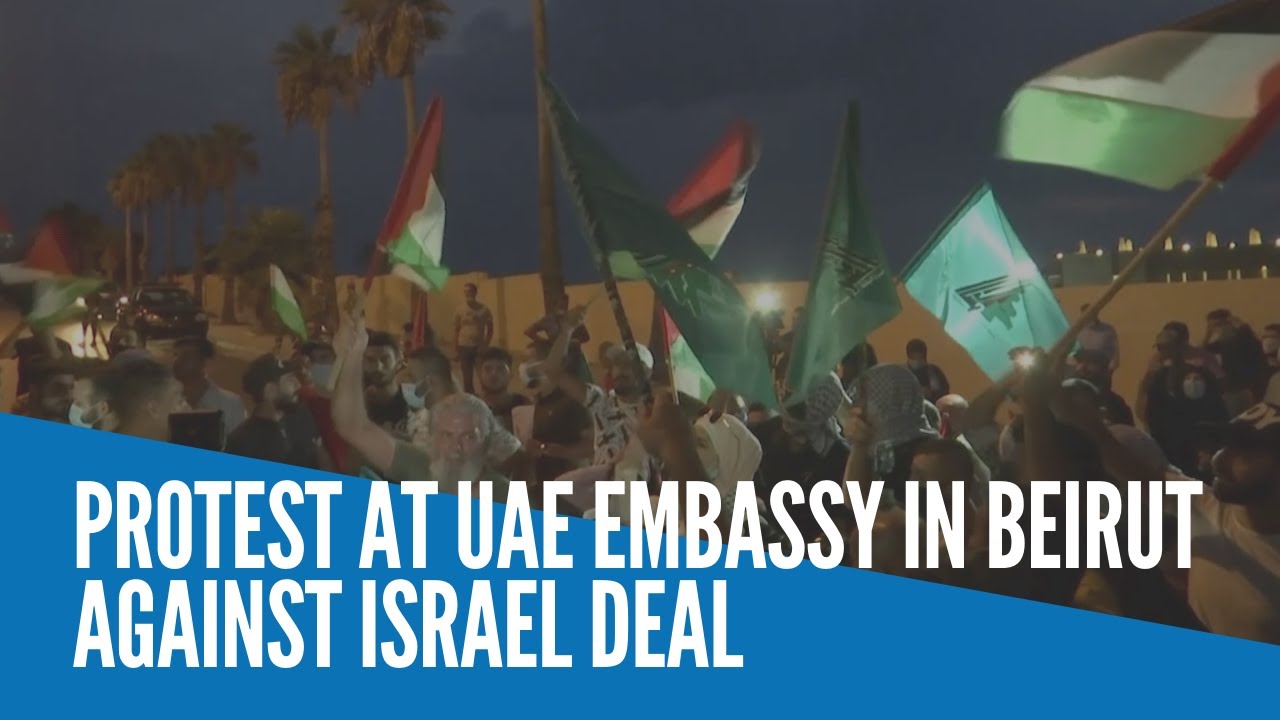 Protest at UAE embassy in Beirut against Israel deal