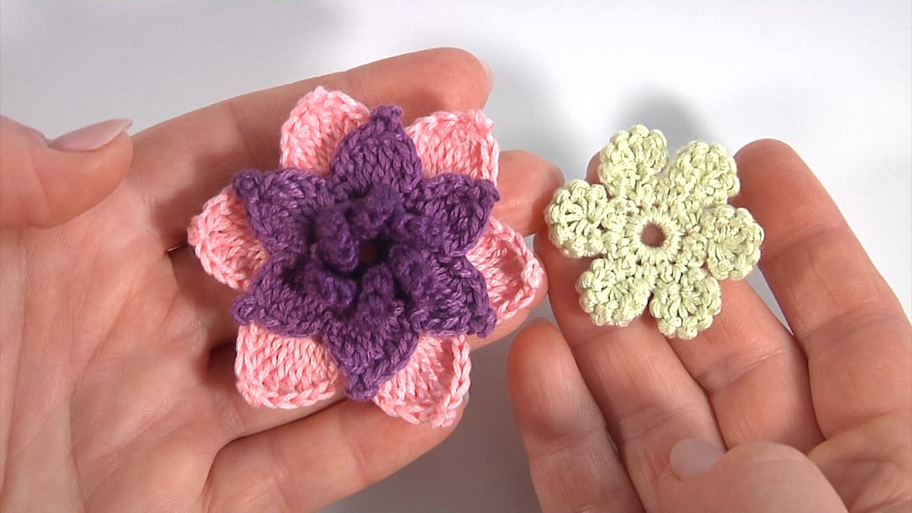 Милые Цветы крючком/Один МК=Несколько Вариантов/Для Декора, Фриформа, Ирландского кружева, Украшений