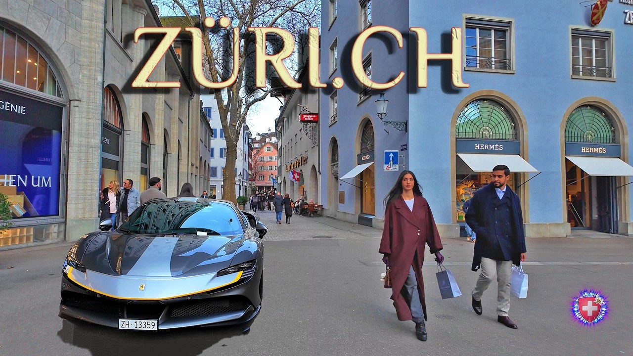 ZURICH SWITZERLAND ✨ Stroll around City Center / Bahnhofstrasse - Münsterhof - Hotel Storchen 4K