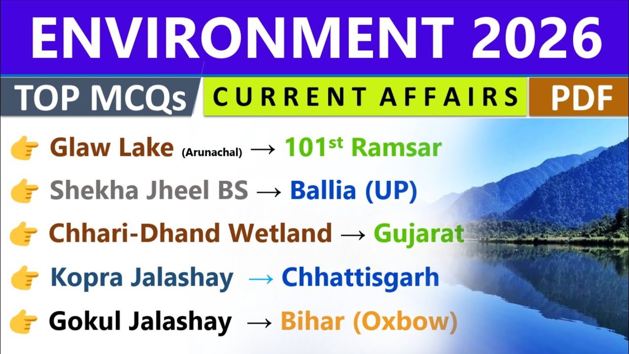 ENVIRONMENT 2026 CURRENT AFFAIRS | ENVIRONMENT & ECOLOGY 2026 | CURRENT AFFAIRS 2026 | INDOLOGUS |
