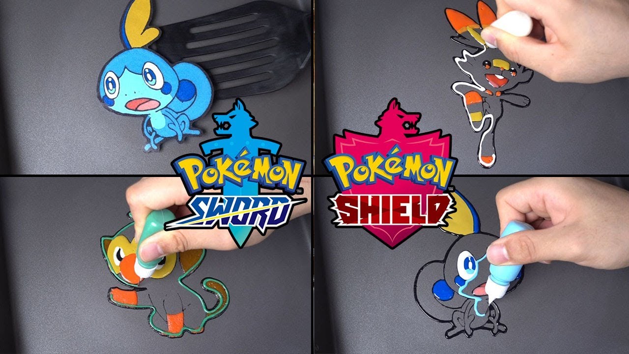 pokemon sword shield 8th gen starters Pancake Art - Sobble, Scorbunny, Grookey