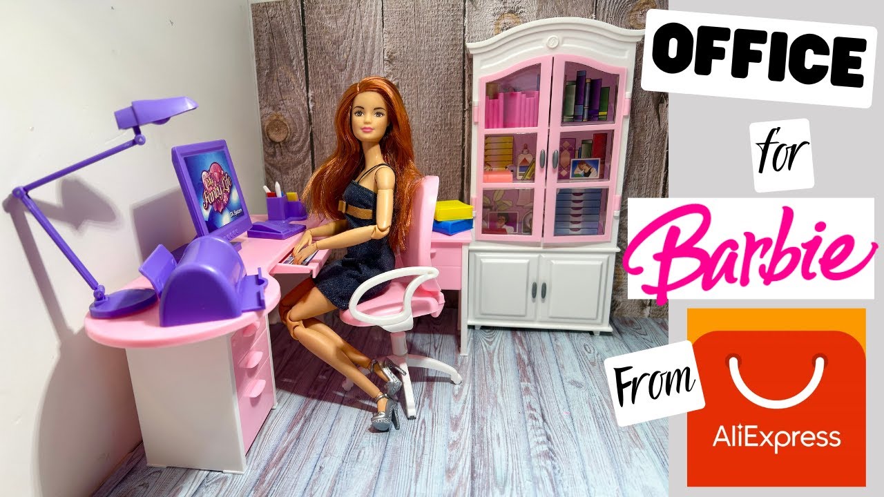 I BOUGHT A DOLL OFFICE for my BARBIE DOLLS FROM ALIEXPRESS. Unboxing & Review