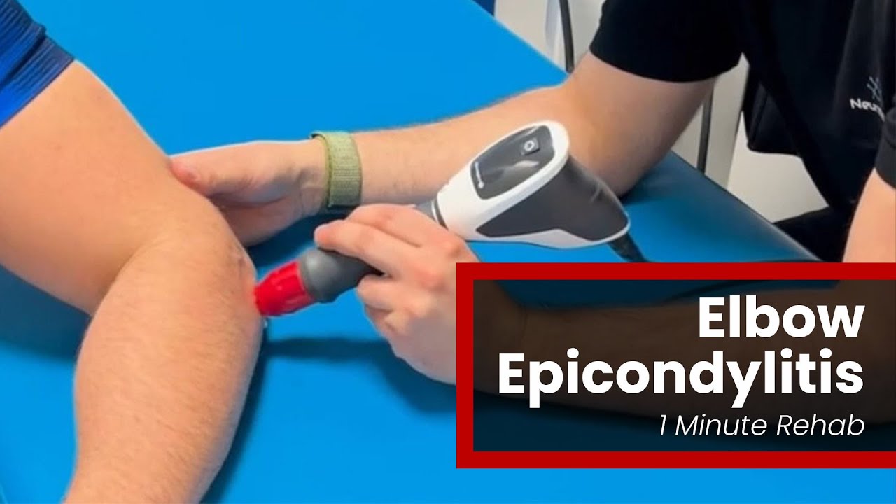 Lateral Epicondylitis 1 Minute Rehab with NeuroXTrain and Chattanooga Intelect RPW Shockwave