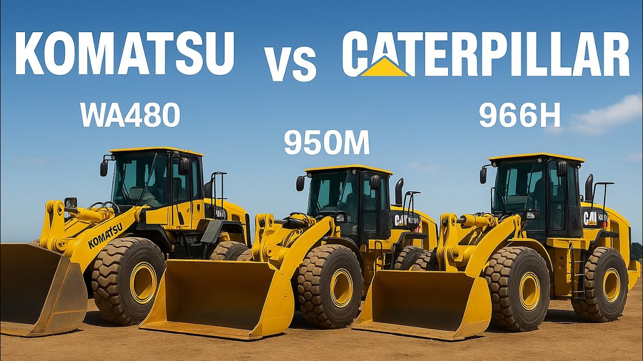 Komatsu WA480 vs Caterpillar 950M & 966H | Wheel Loader Comparison 2025 #Caterpillar #komatsu 