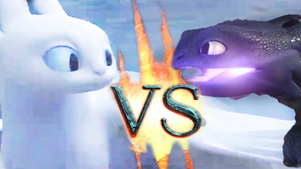Light Fury VS Night Fury, Most Epic Battle | How to Train Your Dragon