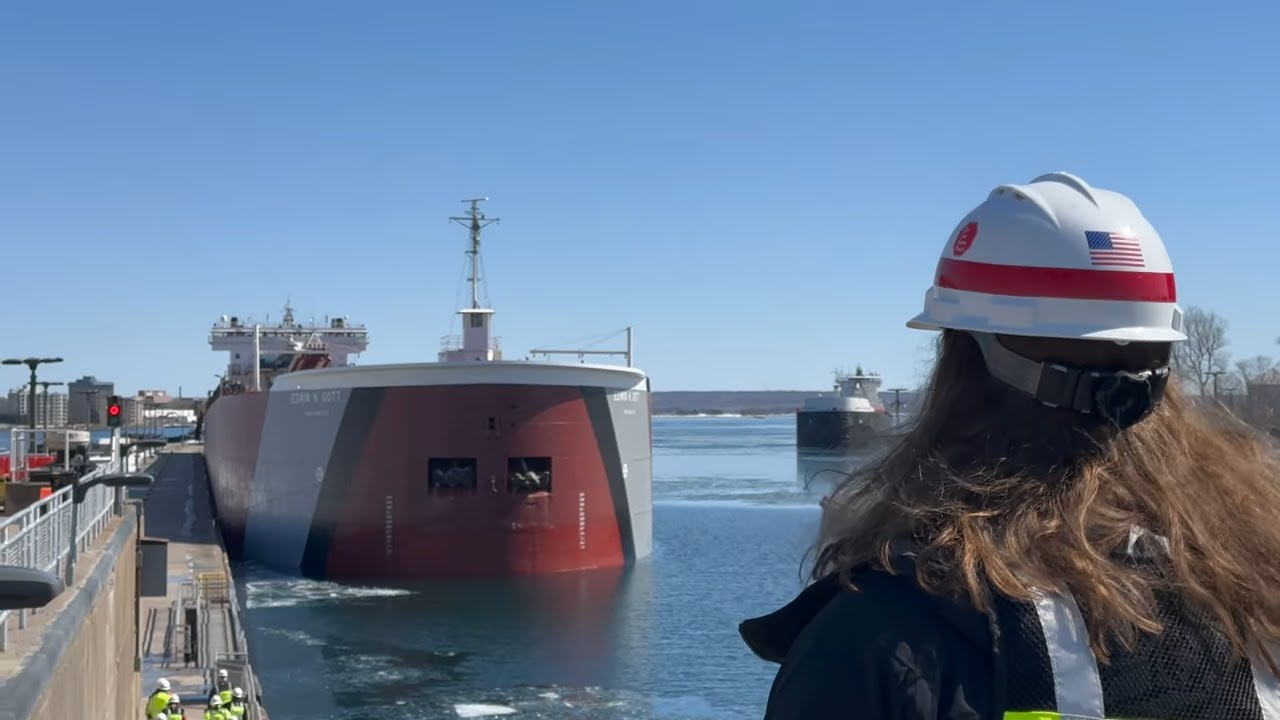 2023 Opening of the Soo Locks and First Freighter, The Edwin H. Gott