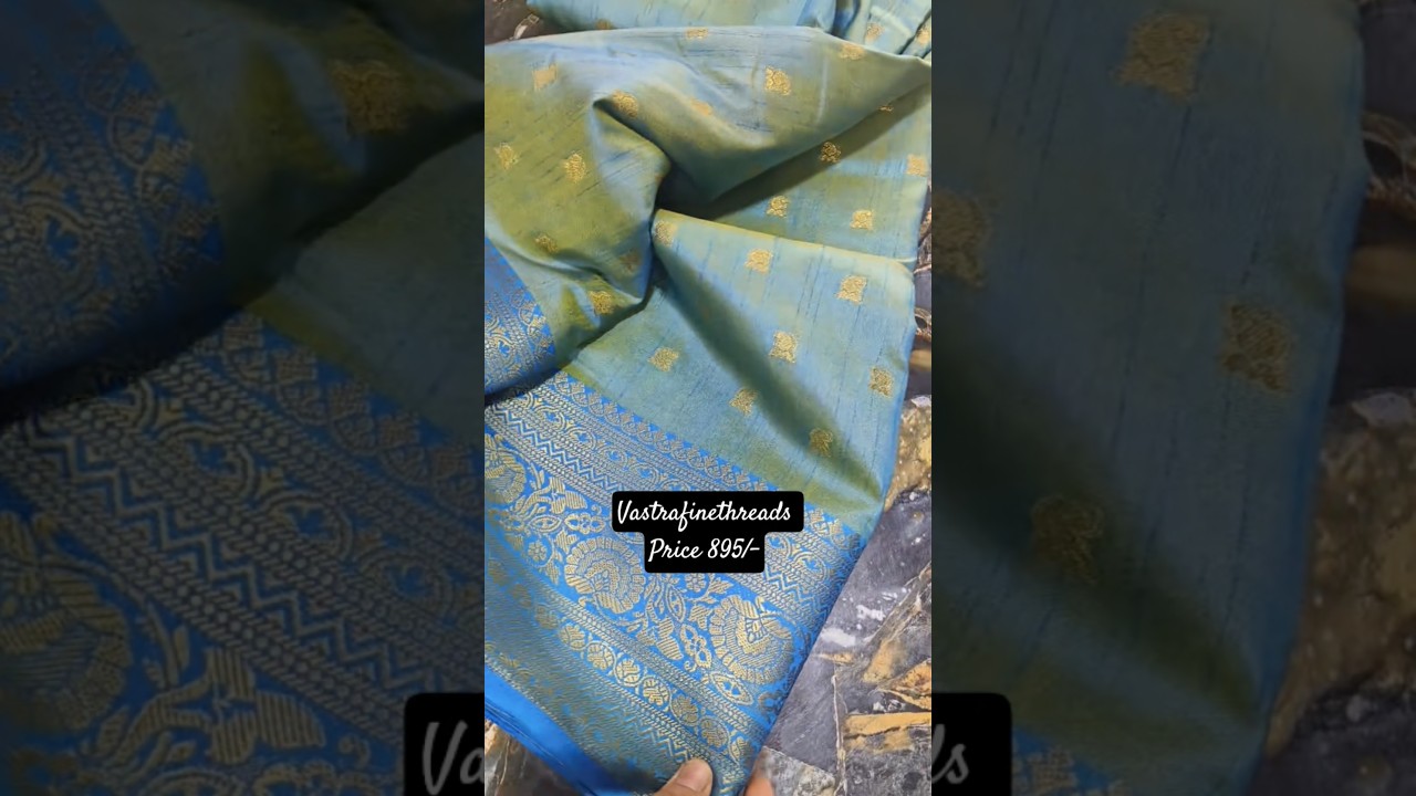 Trending New Tussar Soft Silk Sarees 💫 Butta pattern with contrast border 😍WA 8248218086