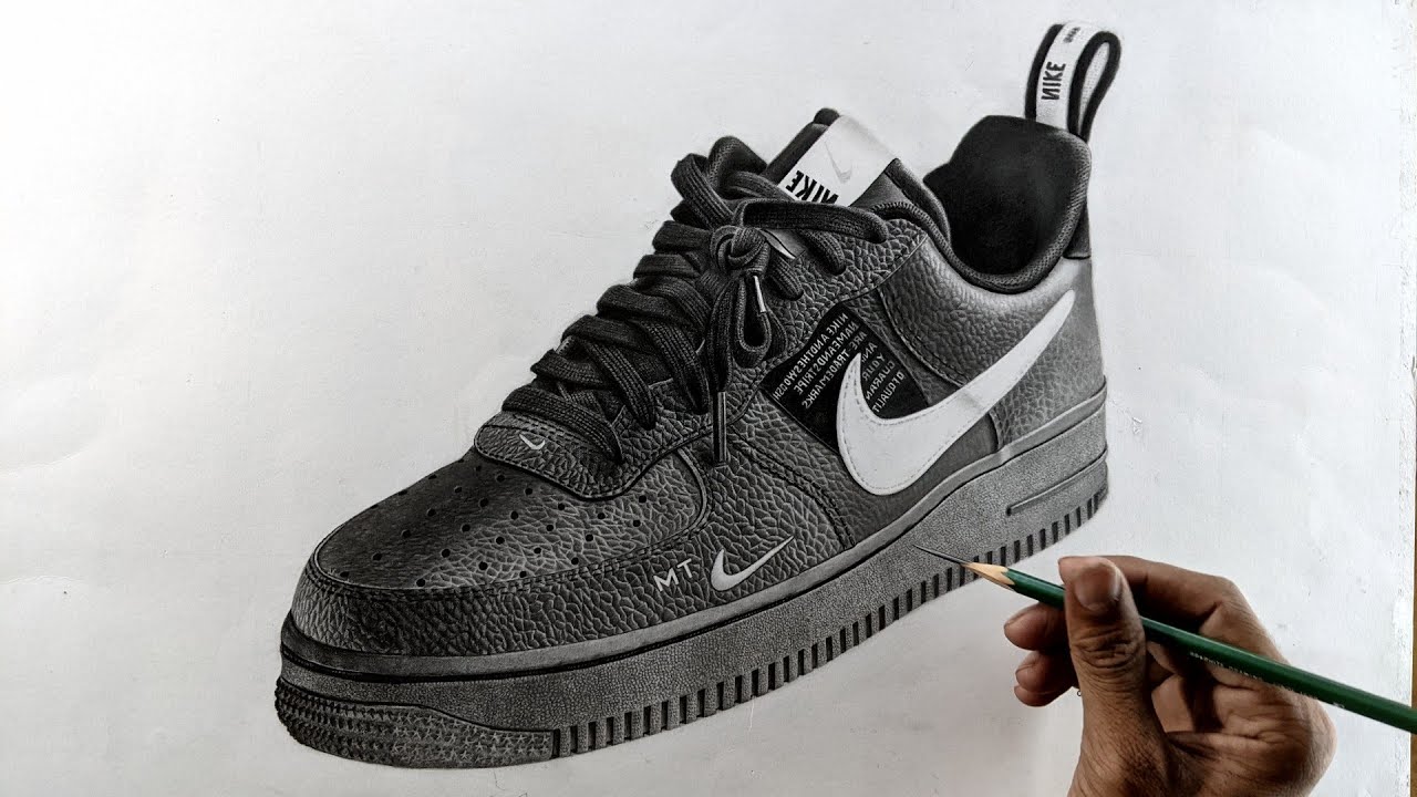 Pencil Drawing- A Sneaker Shoes Realistic Drawing by akbar.