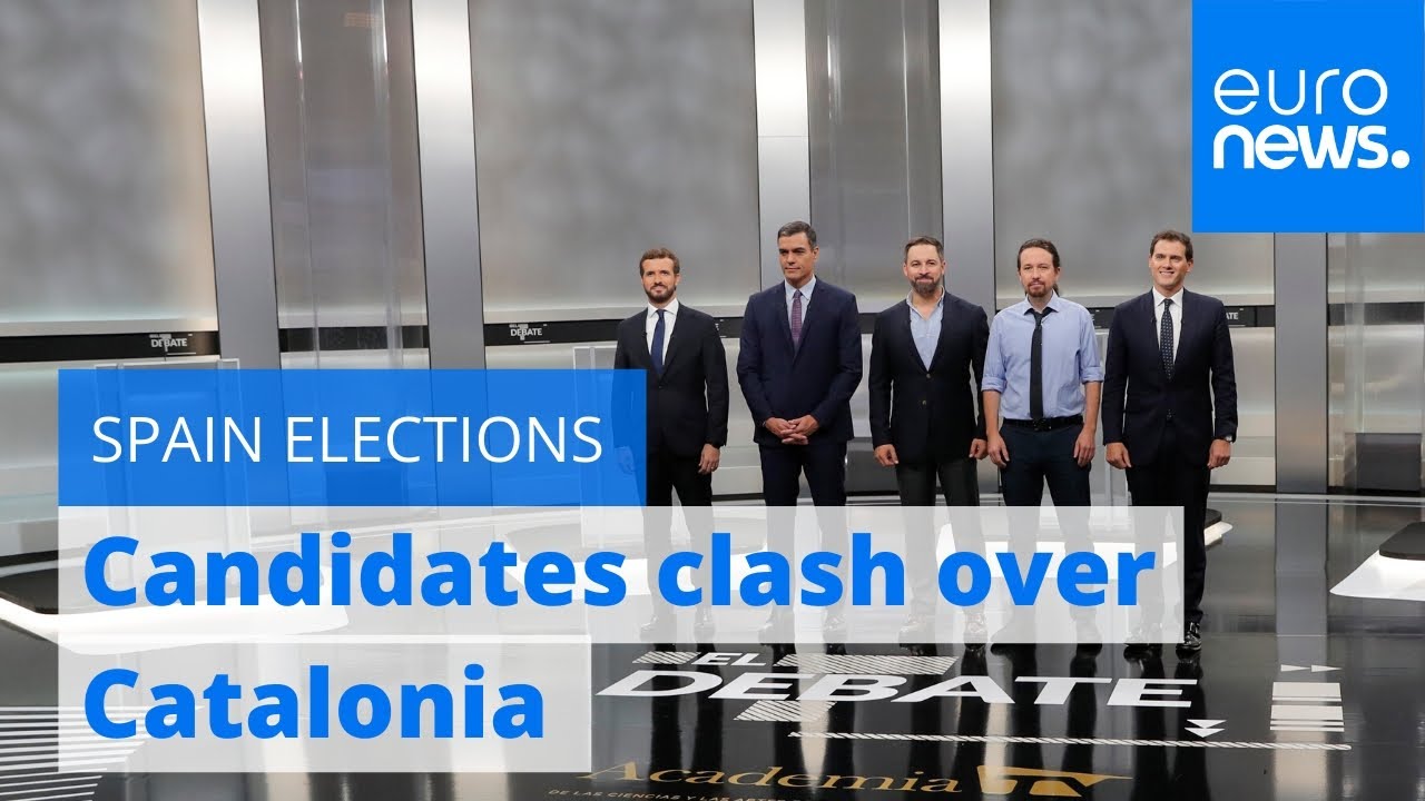 Spain's election candidates clash over Catalonia in television debate