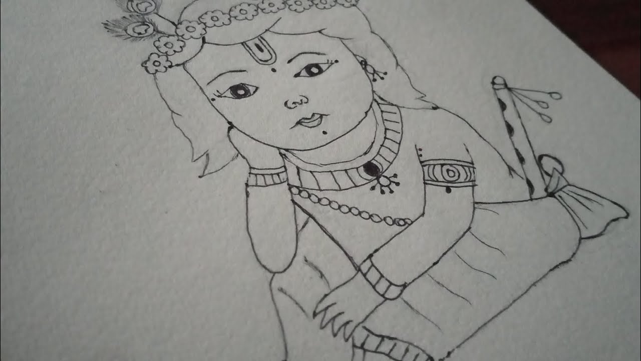 Little Krishna drawing with pencil#trending#krishna#drawing#sketch#youtubeshorts#art#shortsfeed#draw