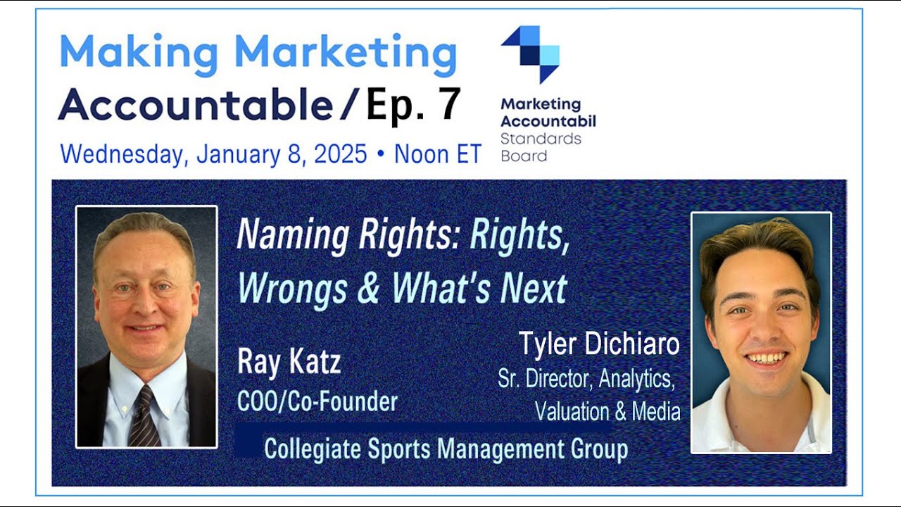 Naming Rights &ndash; Rights, Wrongs & What&rsquo;s Next | Making Marketing Accountable Ep 7
