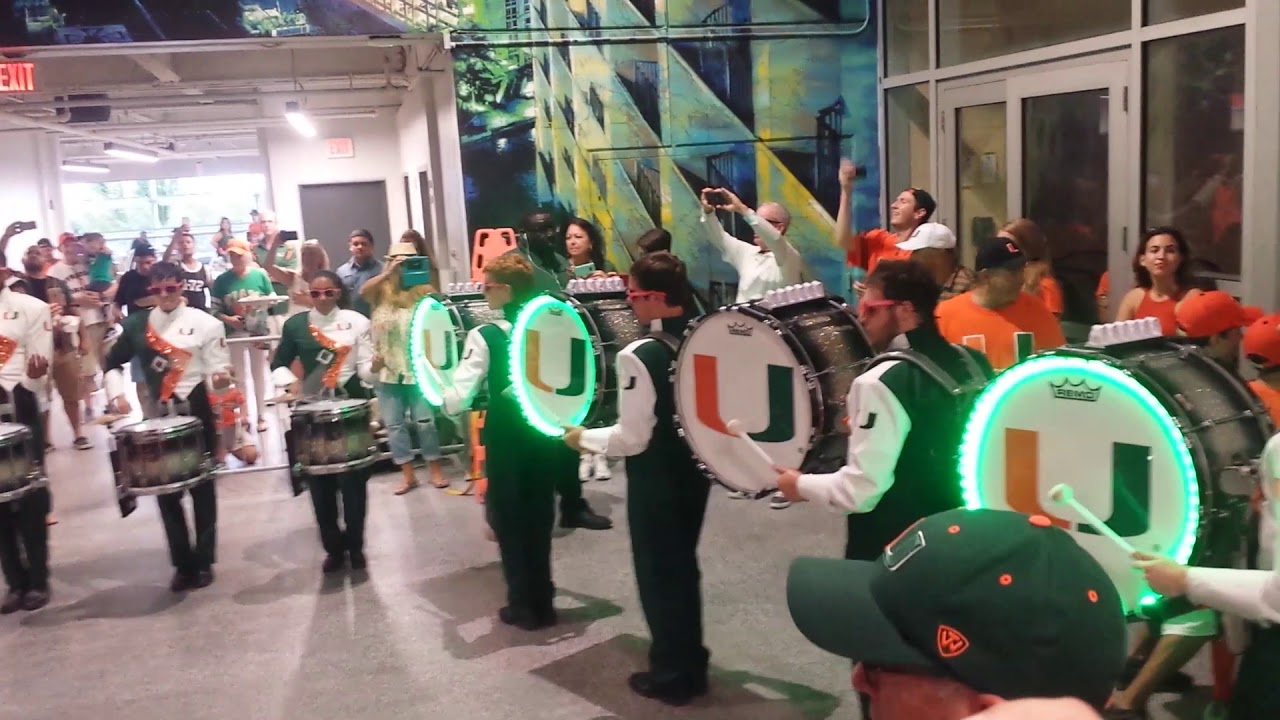 University of Miami Frost Band of the Hour Drumline (illuminated) vs The Cuse 10 21 17