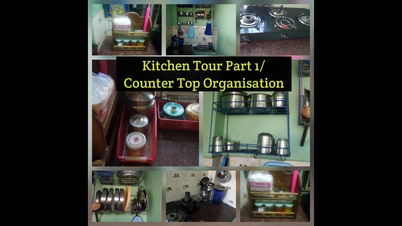 Very Small Non modular kitchen Organisation( Tamil)/  Kitchen tour | counter top organisation