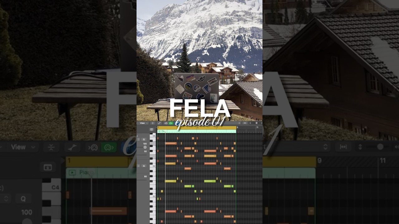 Making a Trap Beat in the Swiss Alps🗻 (full breakdown) #shorts #trapbeat #musicproducer #logicpro
