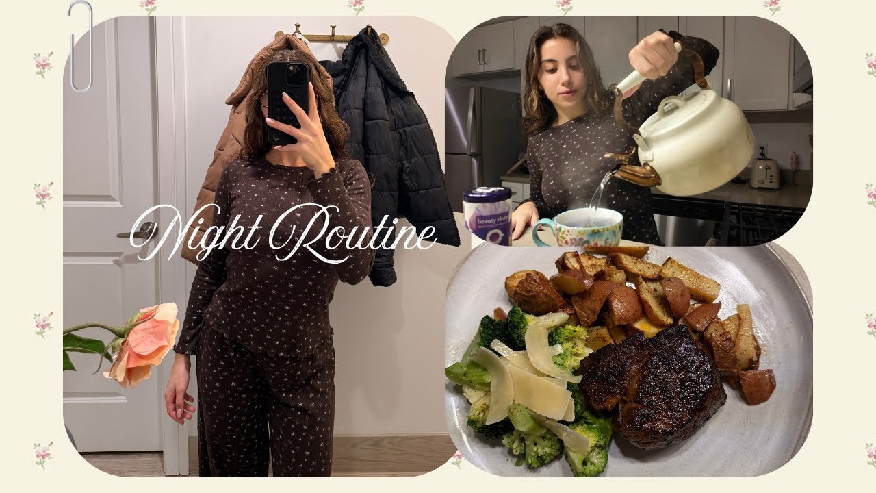 Night Routine: self care + cooking + reading & more