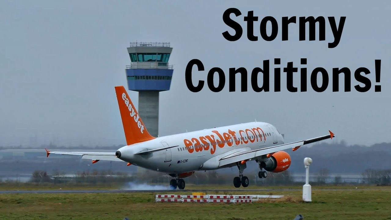 Liverpool Airport - Takeoff & Landing in Storm Barbara!
