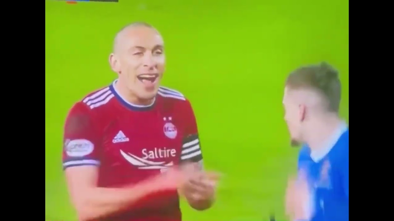 Scott brown waves off ryan kent after getting a red card