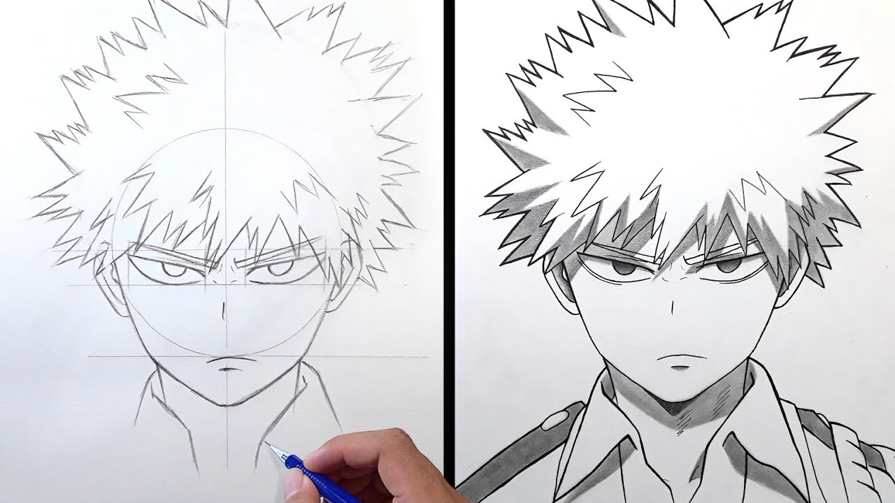 Как нарисовать БАКУГО КАЦУКИ [Boku no Hero Academia] - шаг за шагом