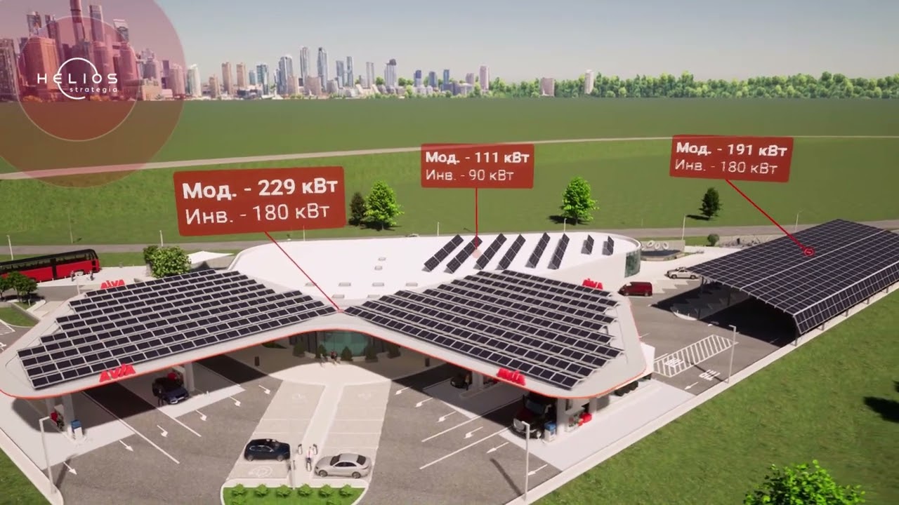Solar power station for gas station (Brovary). Helios Strategia