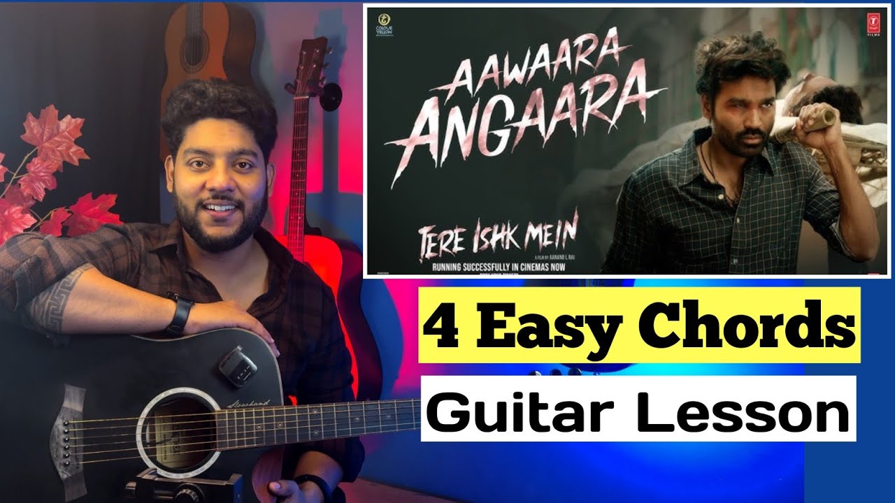 Aawaara Angaara on Guitar | 4 Easy Open Chords | Tere Ishq Mein Tutorial | Acoustic Awadh Boy
