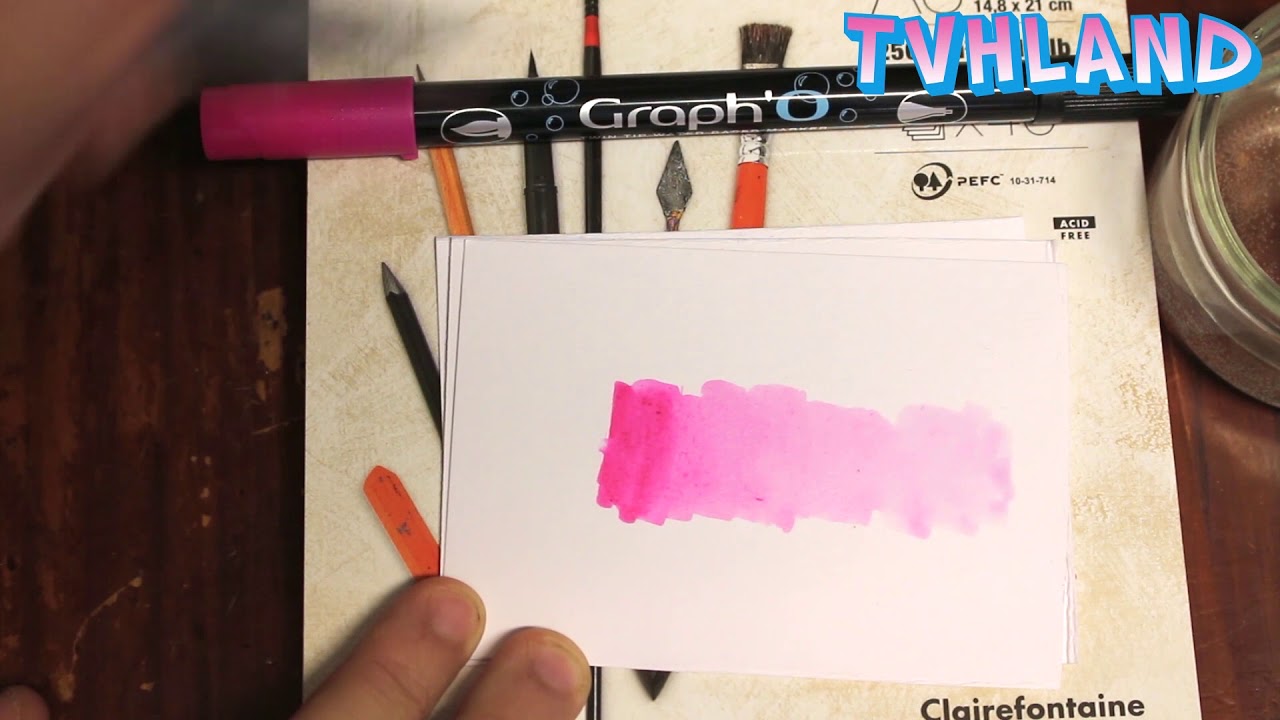 Technique 1 feutre aquarelle  - Etirement de couleur - Graph O