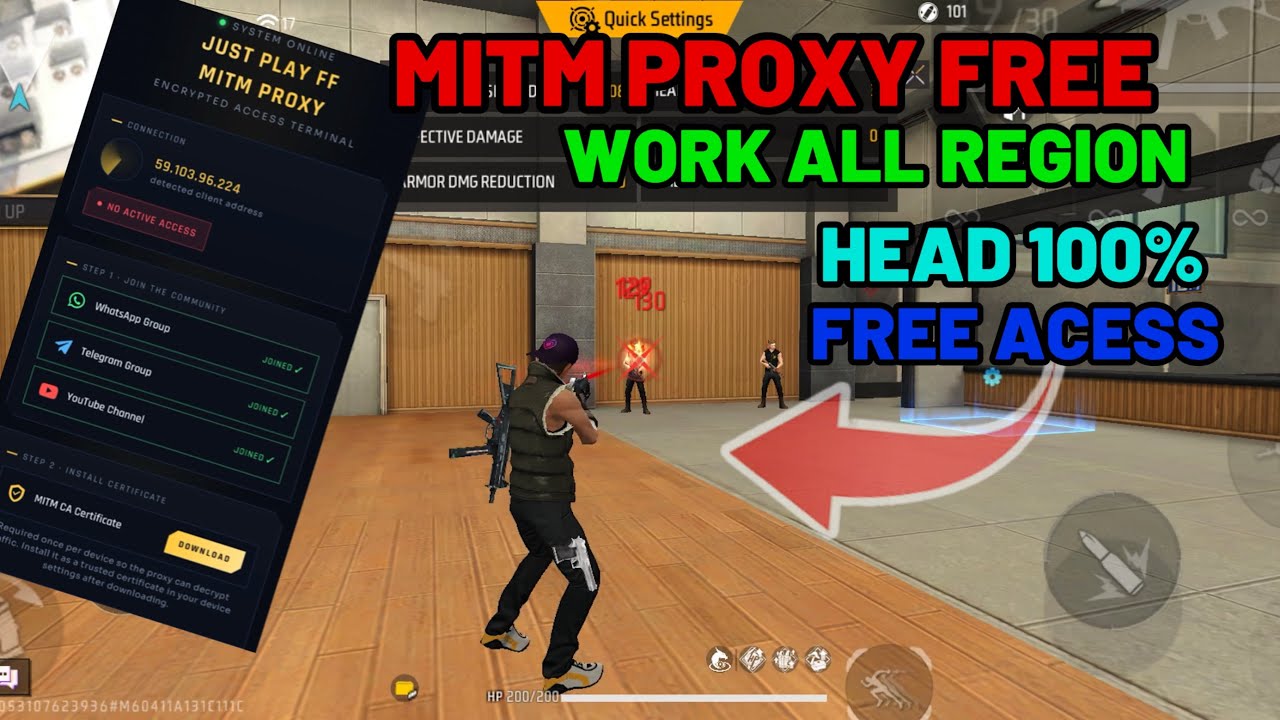 MITM PROXY 🔥HEAD FREE FIRE 🎯FREE 100% ✅UNLIMITED  KEYS 📁WORK ALL REGIONS HEAD 💯