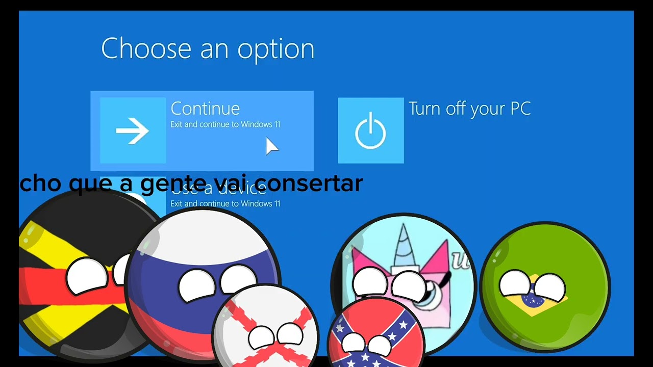 O pc dos Country Balls quebrou