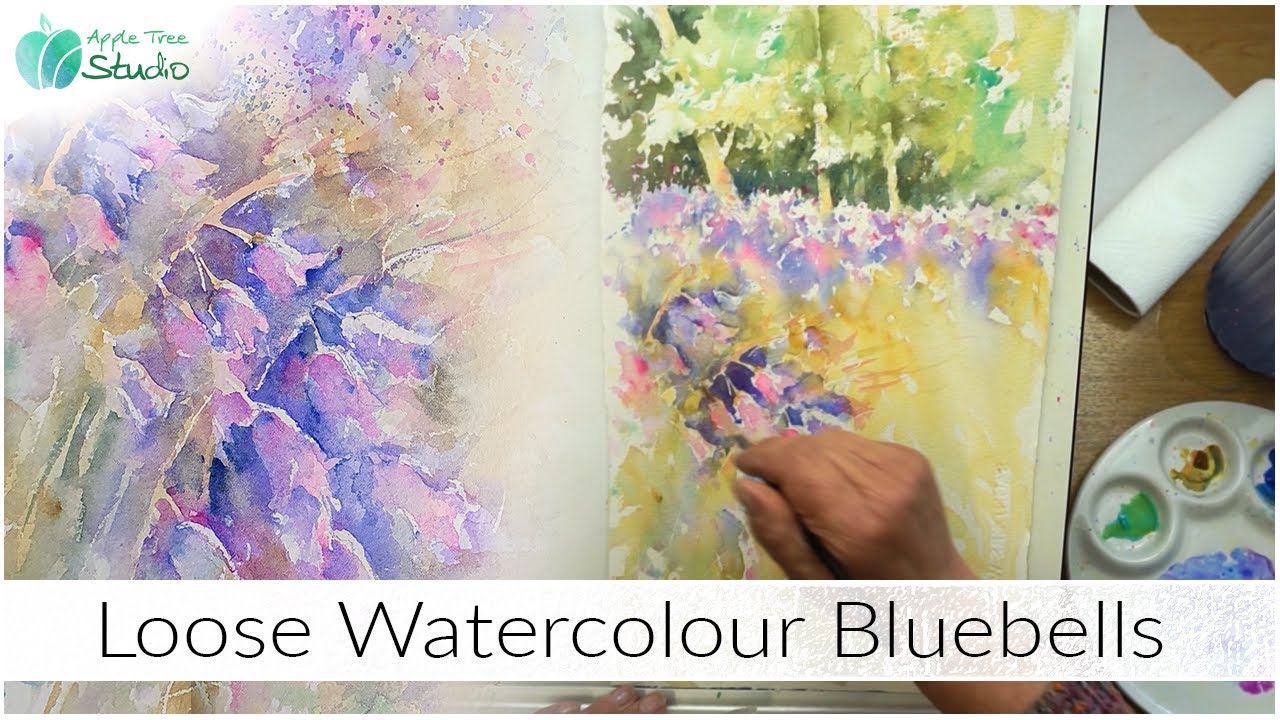 Loose Watercolour Bluebells