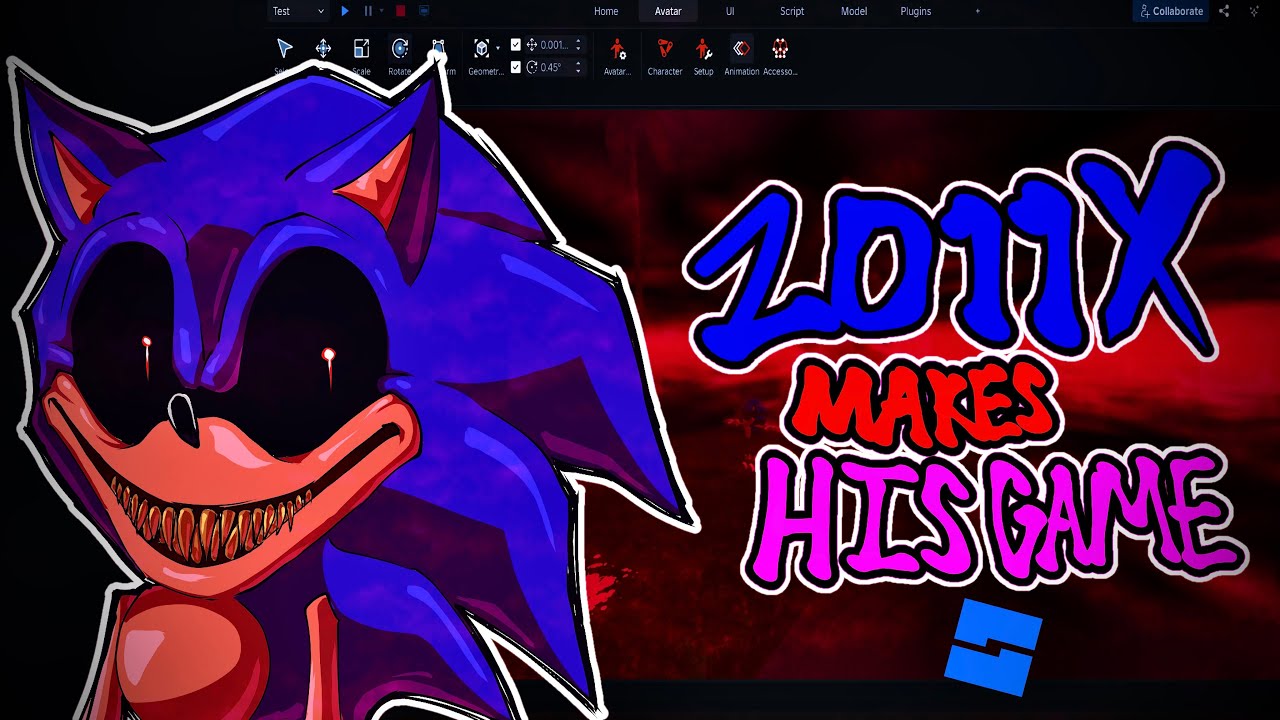 2011x (Sonic.EXE) Makes HIS GAME in ROBLOX STUDIO