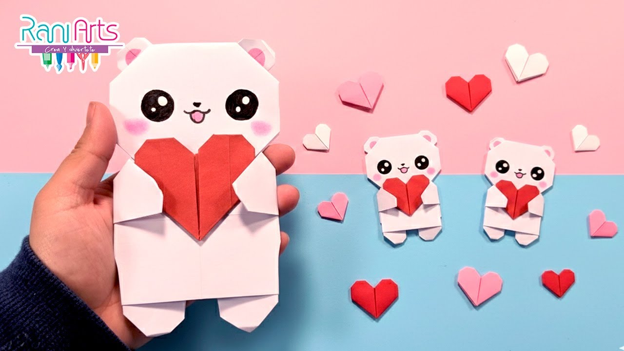 ORIGAMI OSO DE PAPEL | Cómo hacer un lindo oso de Papel | Osito de papel para regalar DIY 🐻♥