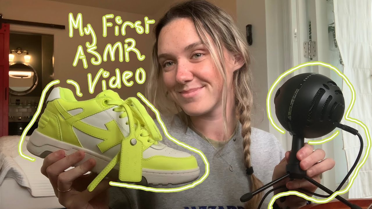 FIRST TIME TRYING ASMR!: Shoe collection with Tapping, Scratching, and Fabric sounds
