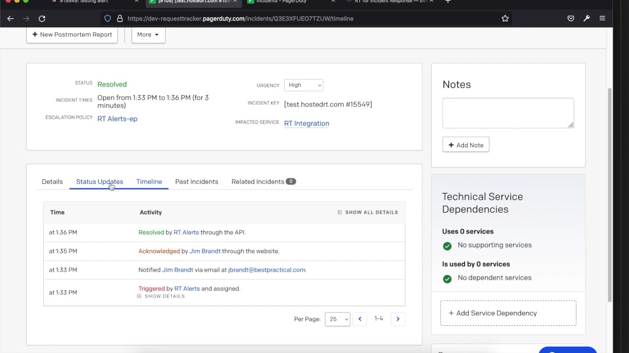 Request Tracker (RT) Integration with PagerDuty