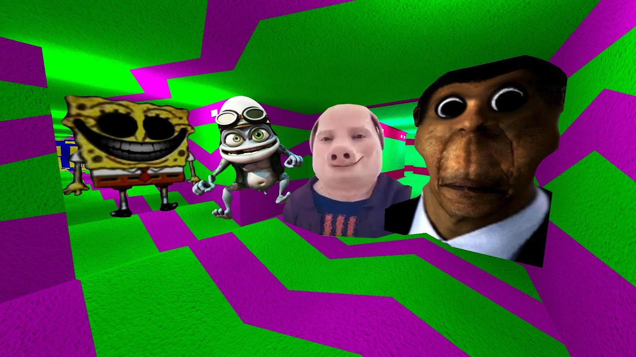 Страшный Губка Боб, Безумная Лягушка, Обунга и Джон Порк, Nextbot, gmod