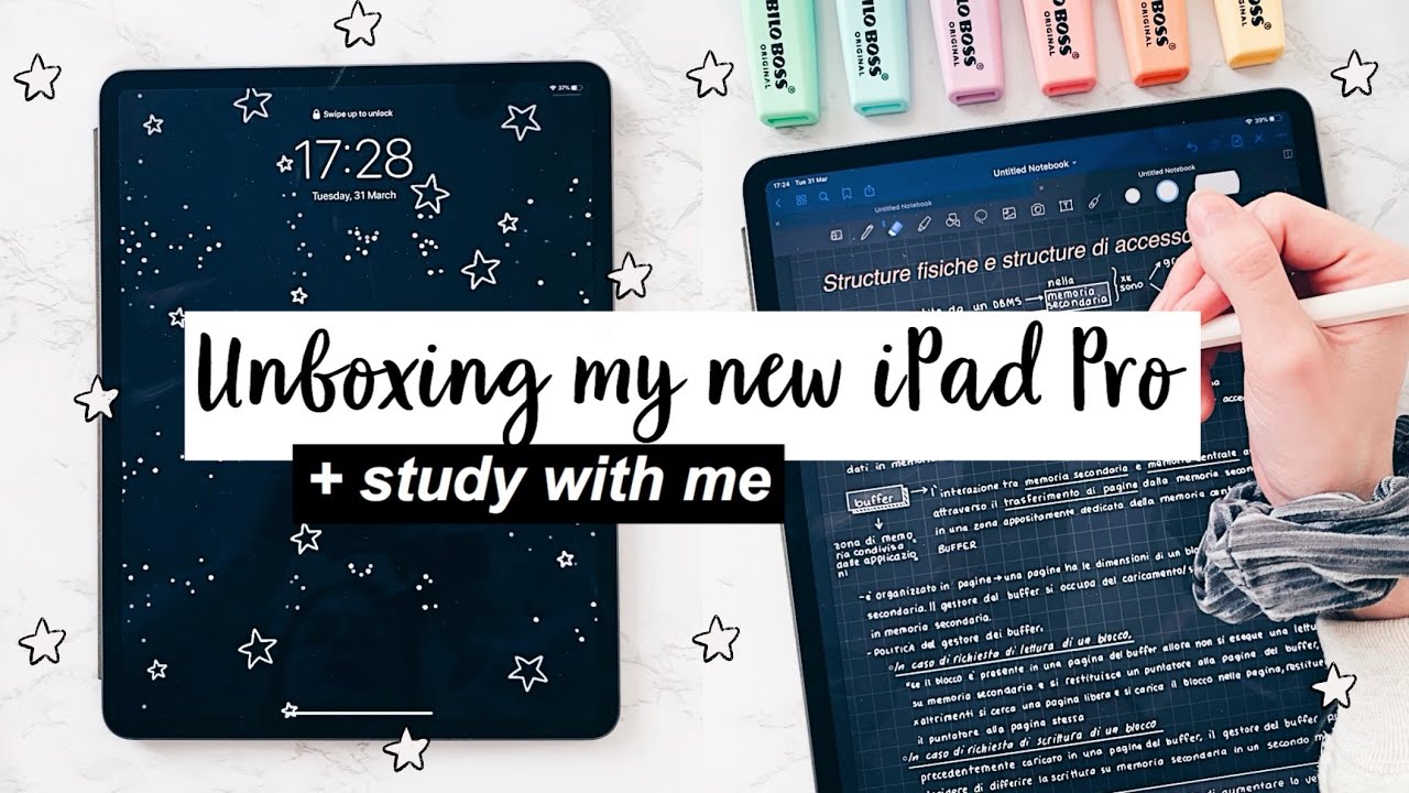Ipad pro 2020 unboxing | study with me | GoodNotes