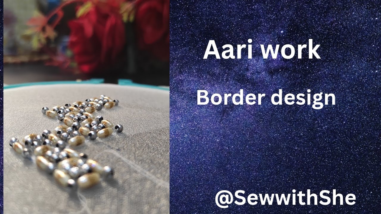 Aari work design for bigginers, simple bead work design,@Sewwithshe 