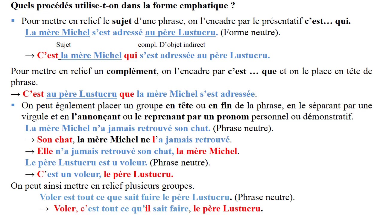 La forme emphatique  - Français - 2AC