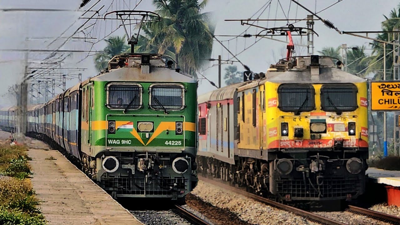 (Part-2)Railfanning At Chiluvur in indian Railways | Gurudev+vivek+Chandigarh+Freight trains +Extr..
