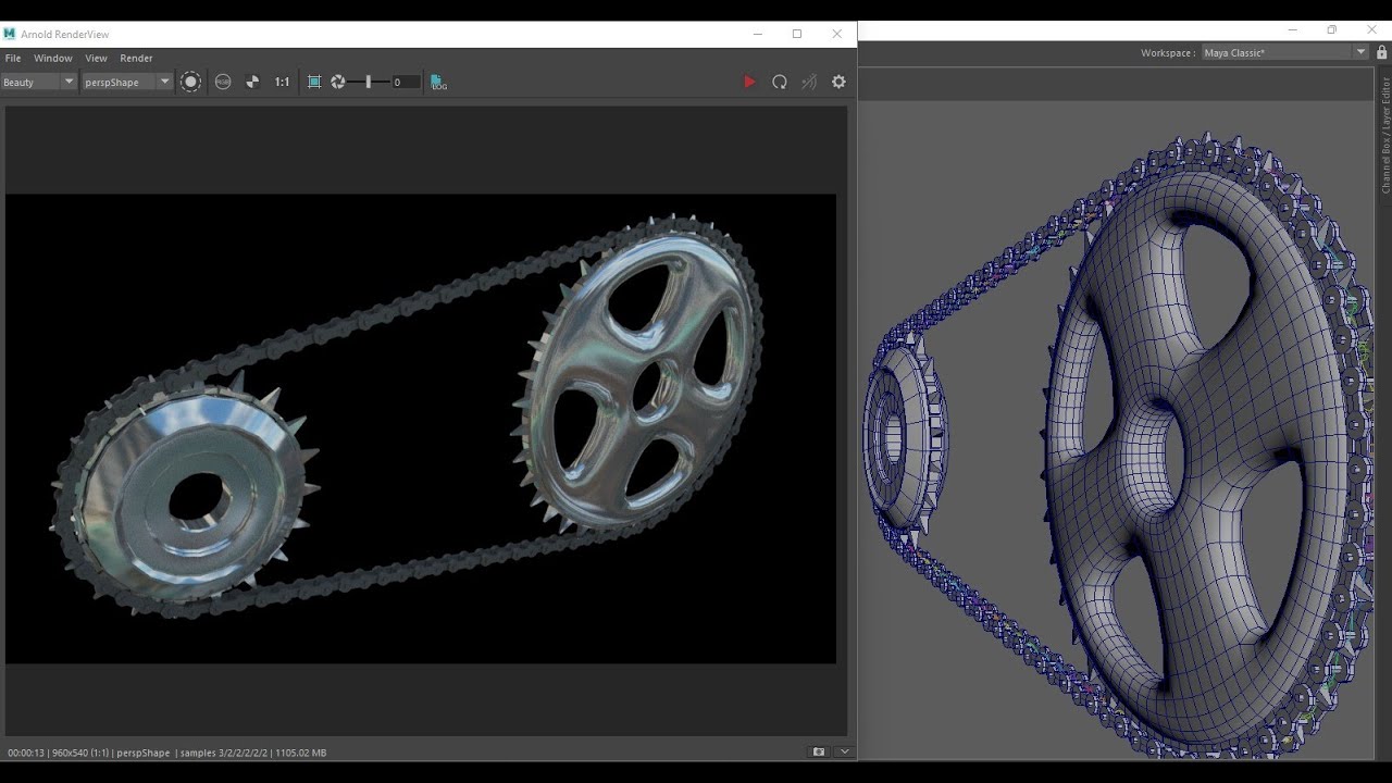 Cycle Chain Rigging Node Expression Editor Motion path Animated snapshot - Autodesk Maya