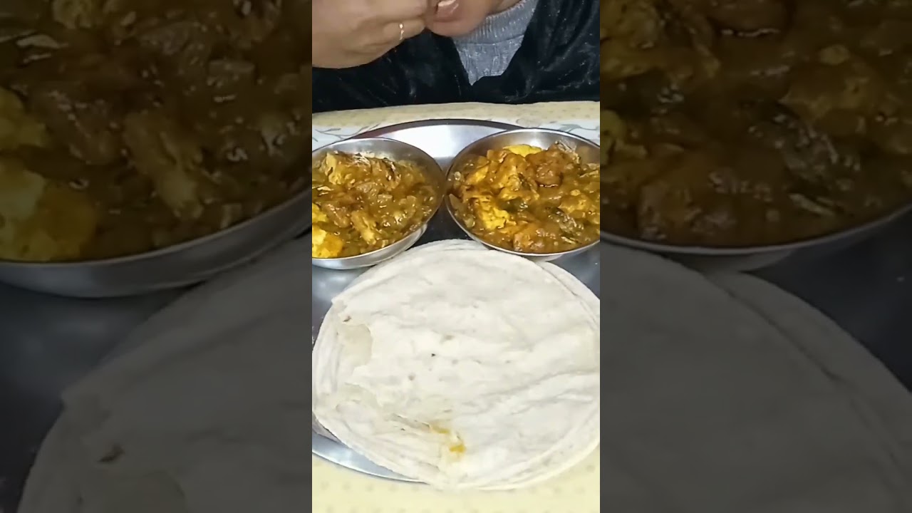 asmr spicy chicken chili masala with roti eating challenge