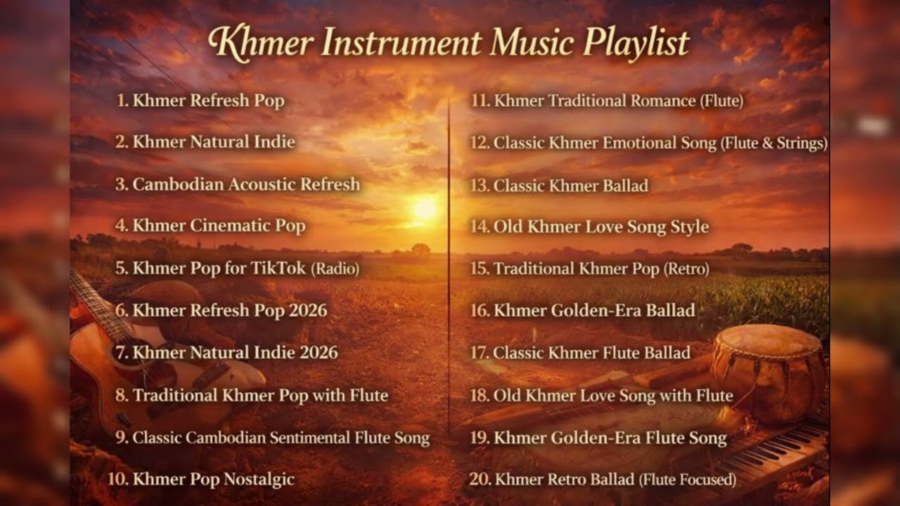 Khmer Instrumental Music Playlist — Traditional & Modern Khmer Sounds (Flute, Strings & Cinematic)