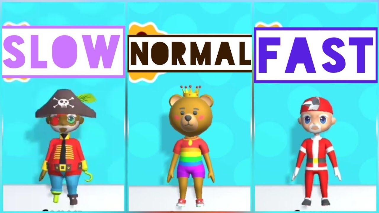 RUN RACE 3D - SLOW VS NORMAL VS FAST || GAMING + FUN