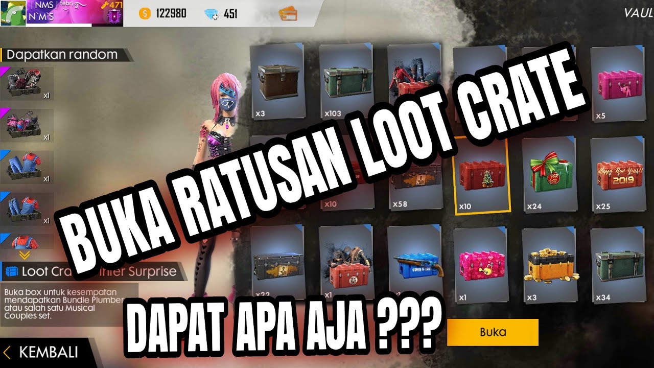 WOW !! BUKA RATUSAN LOOT CRATE FREE FIRE DAPAT BUNDLE APA AJA ???
