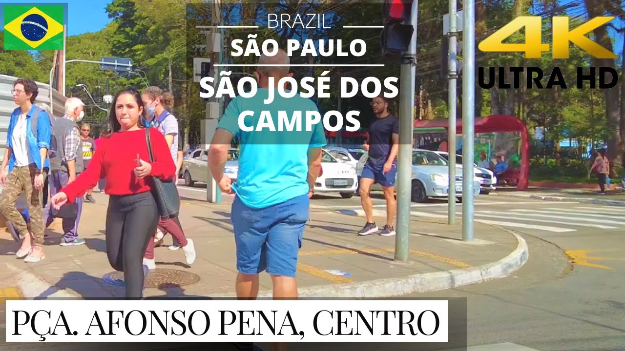 Praça Afonso Pena, desde a Rua Rubião Jr. [Centro] 🇧🇷 São José dos Campos【4K】#sjc #brazil #citywalk