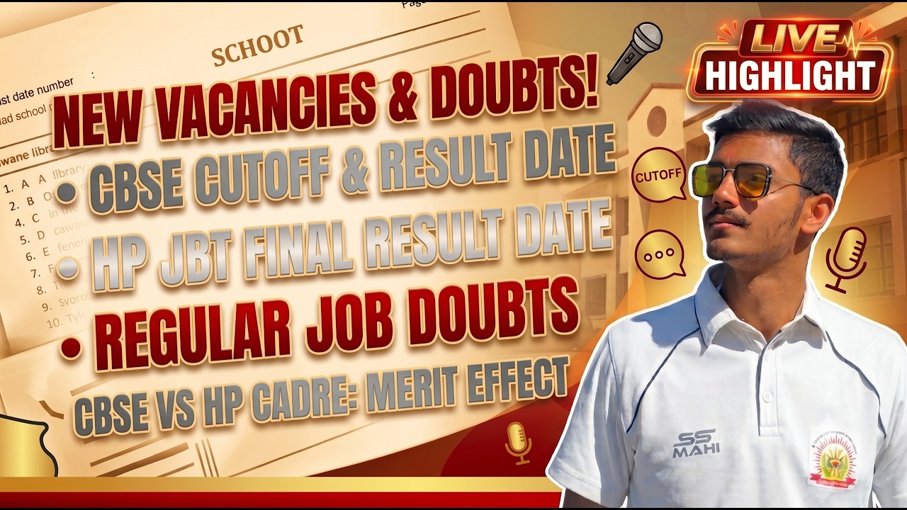 Live Highlight: HP JBT CBSE Expected Cutoff Marks | Category Wise Analysis Safe Score| 07/18/2026
