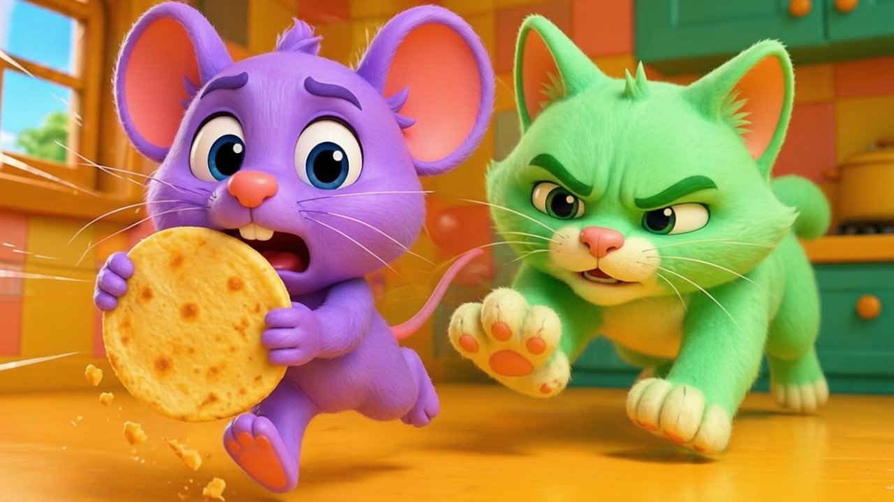 Cat And Mouse Song | Animals For Toddlers | Nursery Rhymes For Babies | Rhymey Toons