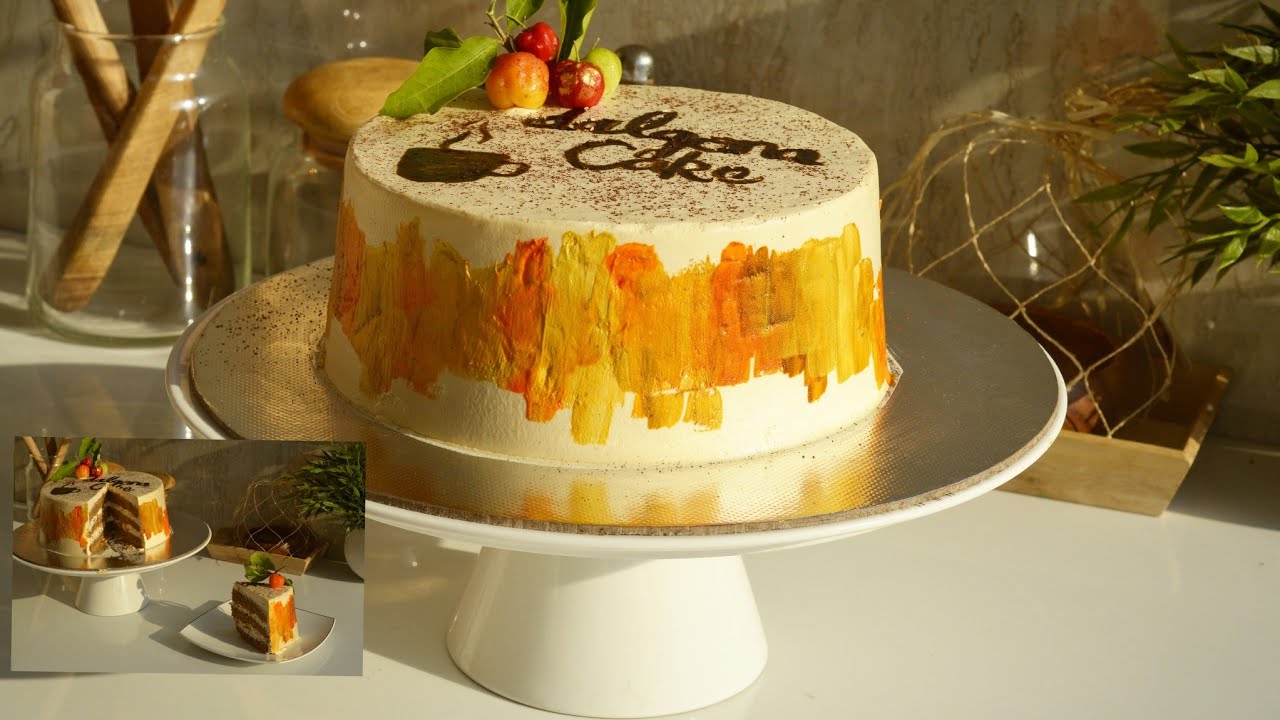 TRENDY DALGONA CAKE🎂Hand Painting on whipped cream .🎨