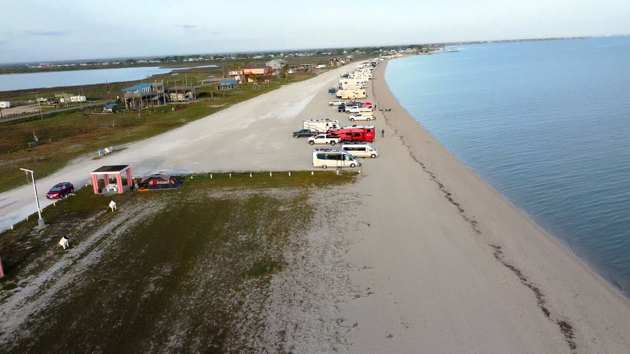Free beach camping and boondocking in Texas, Magnolia beach, Indianola beach and Port Lavaca